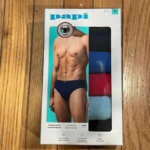Papi Men's Low Rise Briefs 6 Pack Multicolor Tagless Size S